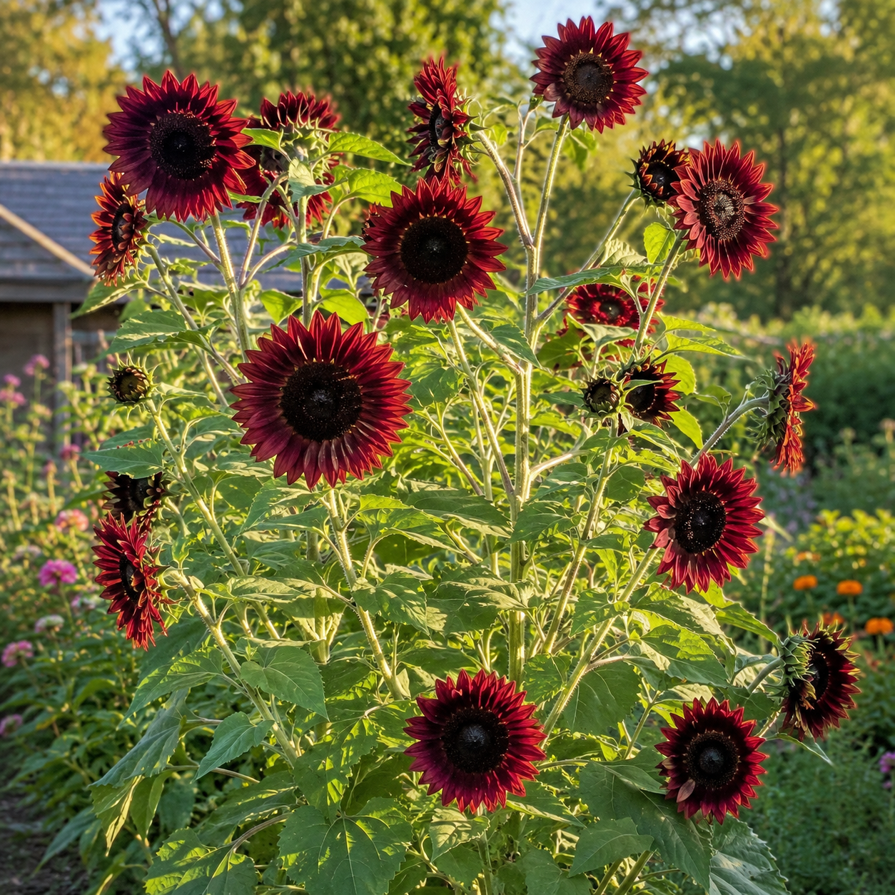 Chocolate Cherry Sunflower 50+ Seeds –Heirloom Deep Burgundy Red Sunflower – Cut Flower