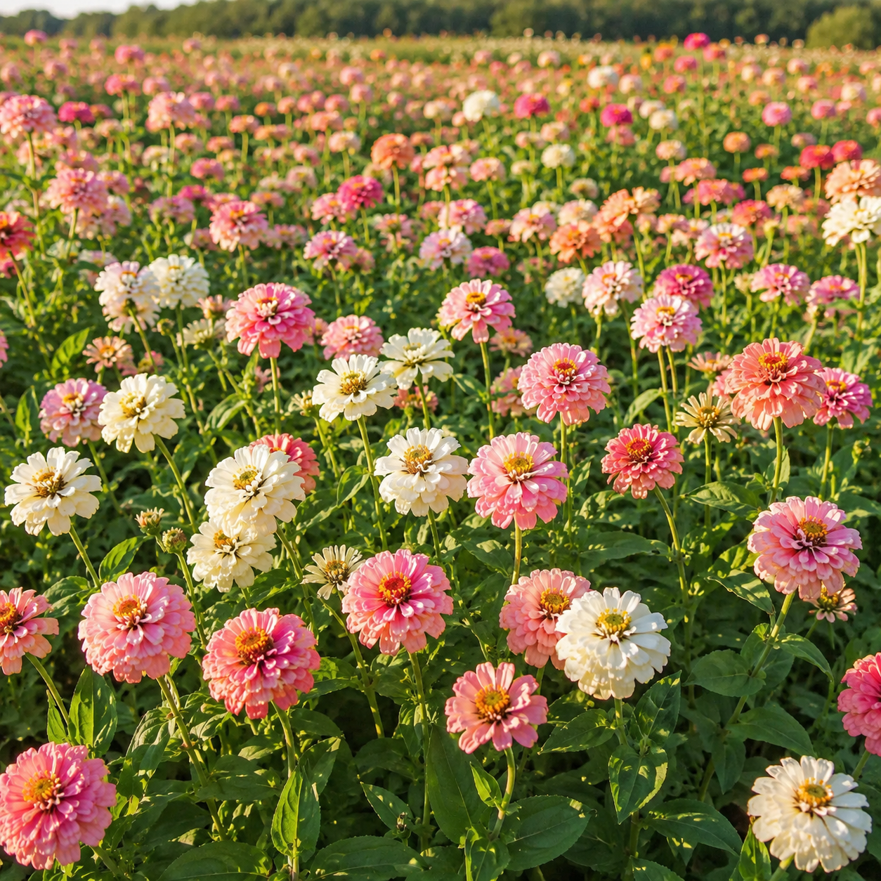 Romantic Mix Zinnia 50+ Seeds – Blush Pink Peach Cream Flowers – Cottage Garden Double Cut Flower Seeds Sprouts and Petals