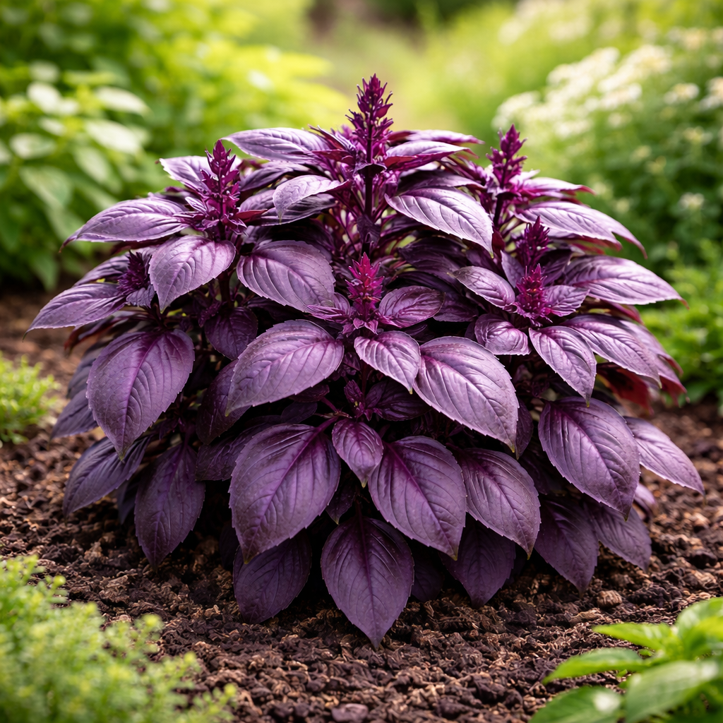 Red Rubin - Basil Seeds | Deep Purple Basil | Heirloom Herb Seeds | Garden & Container Friendly