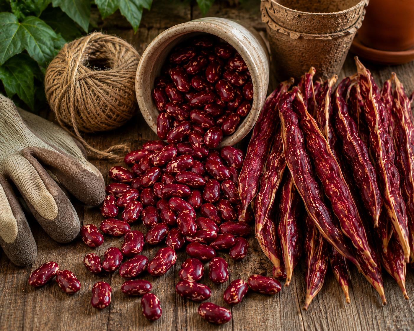 Organic Asparagus Red Podded Bean Seeds – Heirloom Pole Bean for Fresh Eating & Dry Beans