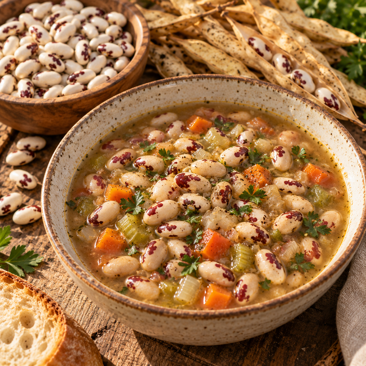 Soldier Bean 25+Seeds — Heirloom Dry Bean Seeds for Soup, Baking