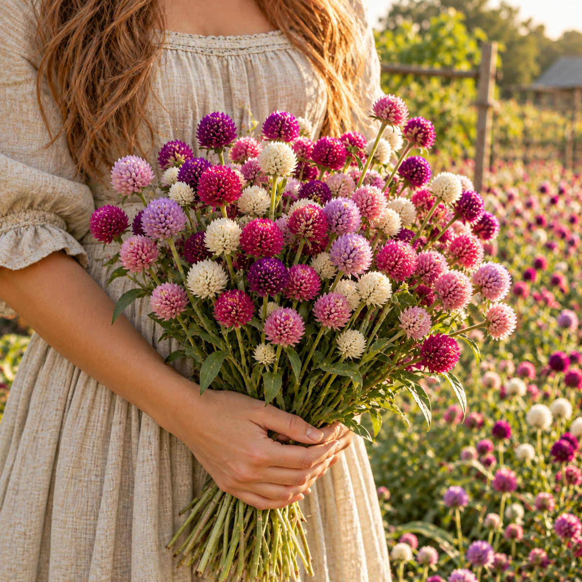 QIS Mix Gomphrena 25+Seeds – Colorful Globe Amaranth Flower Seeds, Heat Loving Cut Flower, Dried Flower & Pollinator Garden