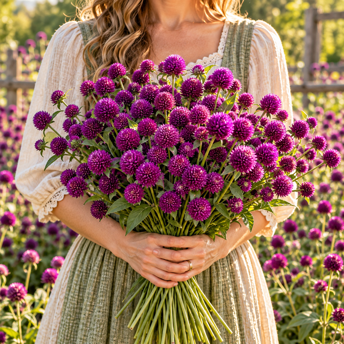 QIS Purple Gomphrena 25+Seeds | Deep Purple Globe Amaranth | Cut & Dried Flowers | Cottage Garden Bouquet Flower Seeds