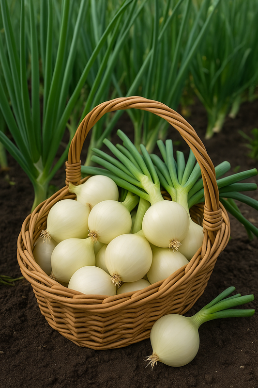 50 Snowball White Sweet Onion Sets – Mild, Crisp, and Juicy Bulbs