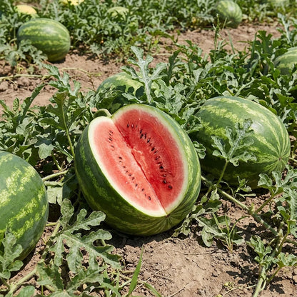 All Sweet Watermelon 25+Seeds – Classic Sweet Red Flesh – Large Striped Heirloom-Style Watermelon