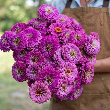 Benary’s Giant Lilac Zinnia 25+Seeds – Lavender Purple Zinnias – Large Double Cut Flowers