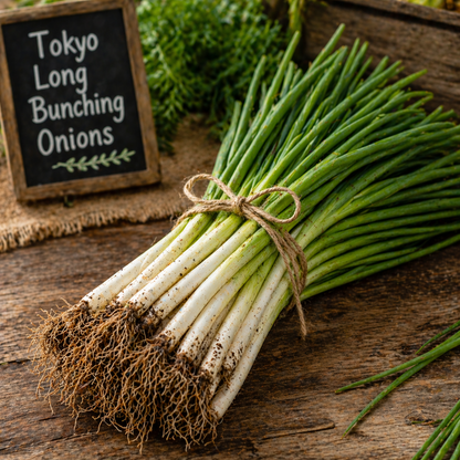 Tokyo Long Bunching Onion Seeds – Heirloom Green Onion Seeds – Hardy Japanese Onion – Cut and Come Again
