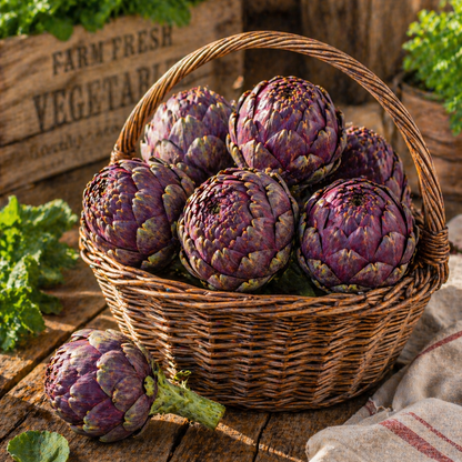 Purple Italian Globe Artichoke Seeds – Heirloom Artichoke Seeds – Large Tender Buds – Gourmet Vegetable Seeds