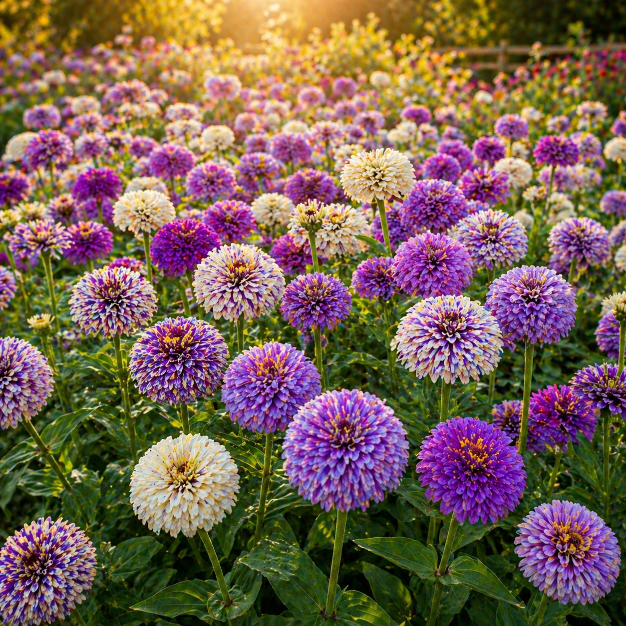 Blueberry Cheesecake Zinnia Seeds – Purple & Cream Zinnias – Unique Bi-Color Zinnia – Cut Flower Garden Seeds