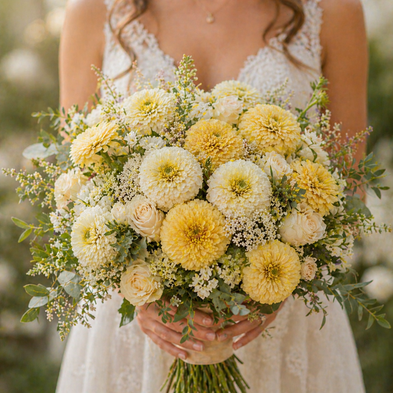 Lemon Meringue Zinnia Seeds – Yellow & Cream Zinnias – Soft Pastel Flowers – Cut Flower Garden Seeds