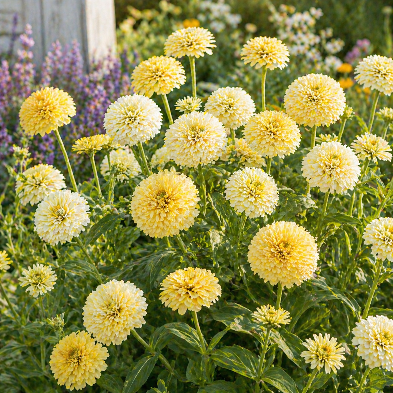 Lemon Meringue Zinnia Seeds – Yellow & Cream Zinnias – Soft Pastel Flowers – Cut Flower Garden Seeds