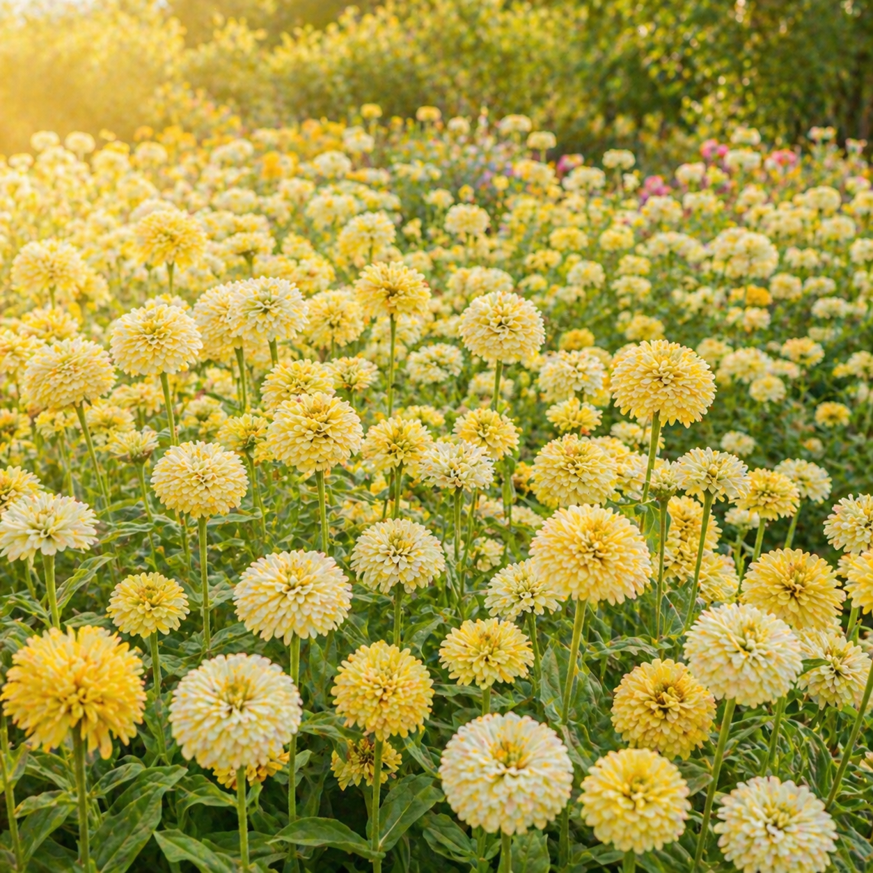 Lemon Meringue Zinnia Seeds – Yellow & Cream Zinnias – Soft Pastel Flowers – Cut Flower Garden Seeds