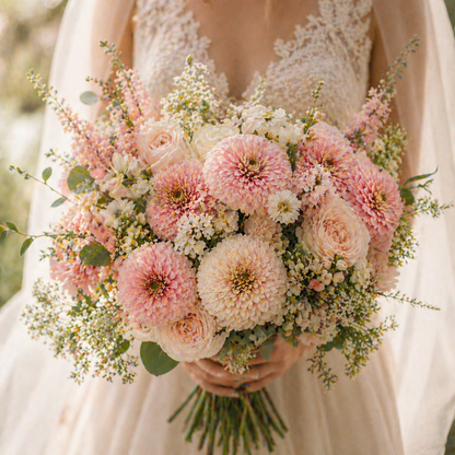 Blushing Bride Zinnia Seeds – Soft Pink & Cream Zinnias – Romantic Pastel Flowers – Cut Flower Garden – Summer Bloom Seeds