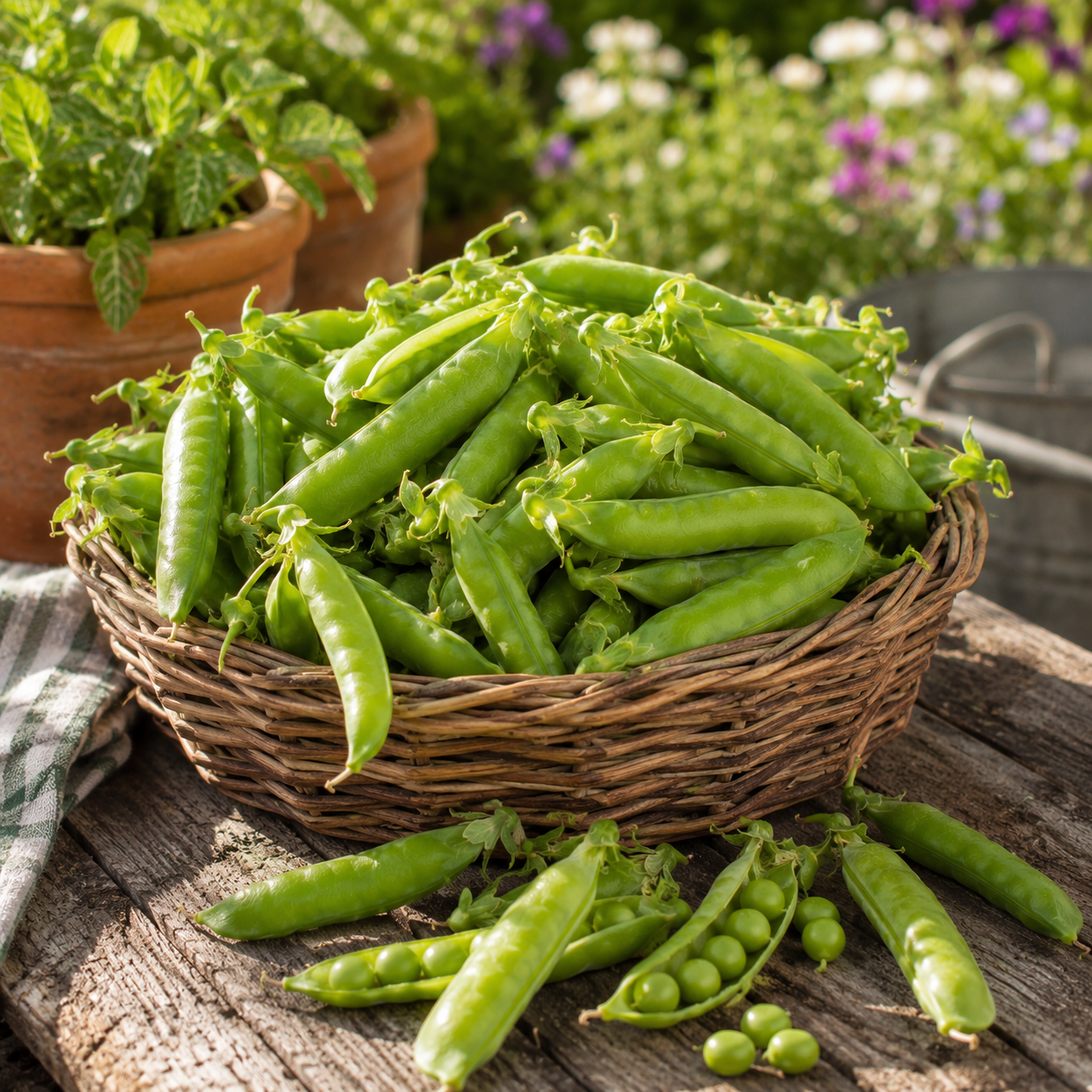 Patio Pride AAS Organic Pea 15+Seeds – Sweet Shelling Pea – Compact Container Hydroponic