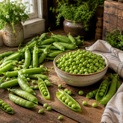 Sugar Ann Snap Pea 25+Seeds – Compact Early Dwarf Sugar Snap Peas – Sweet Edible Pods
