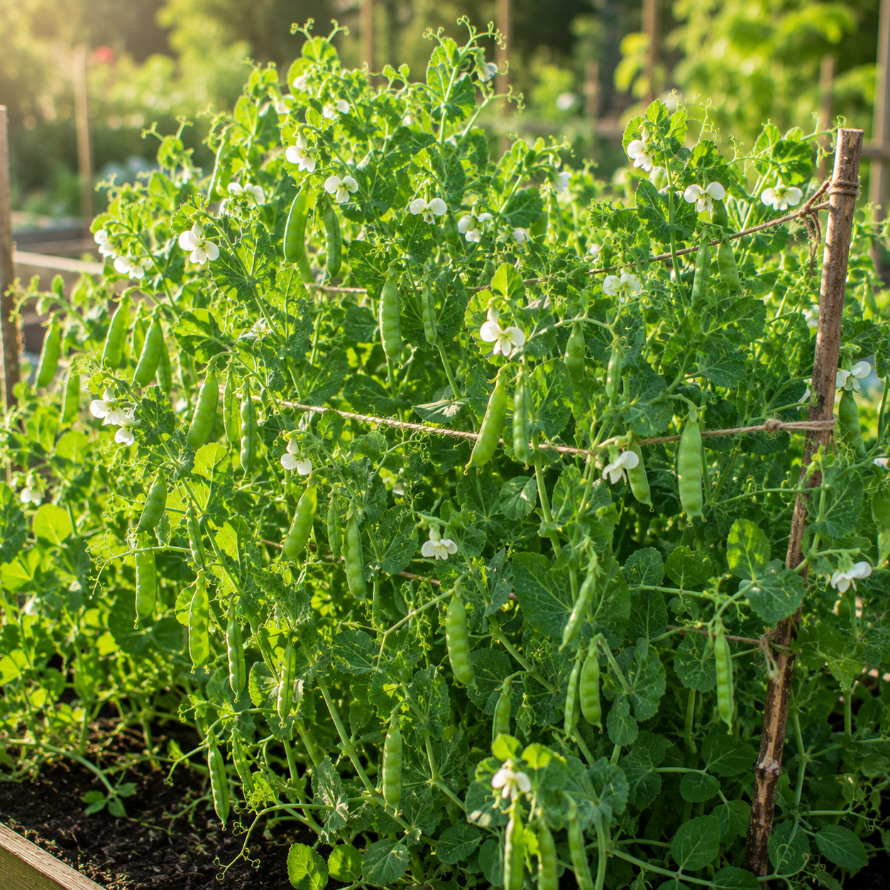 Sugar Ann Snap Pea 25+Seeds – Compact Early Dwarf Sugar Snap Peas – Sweet Edible Pods