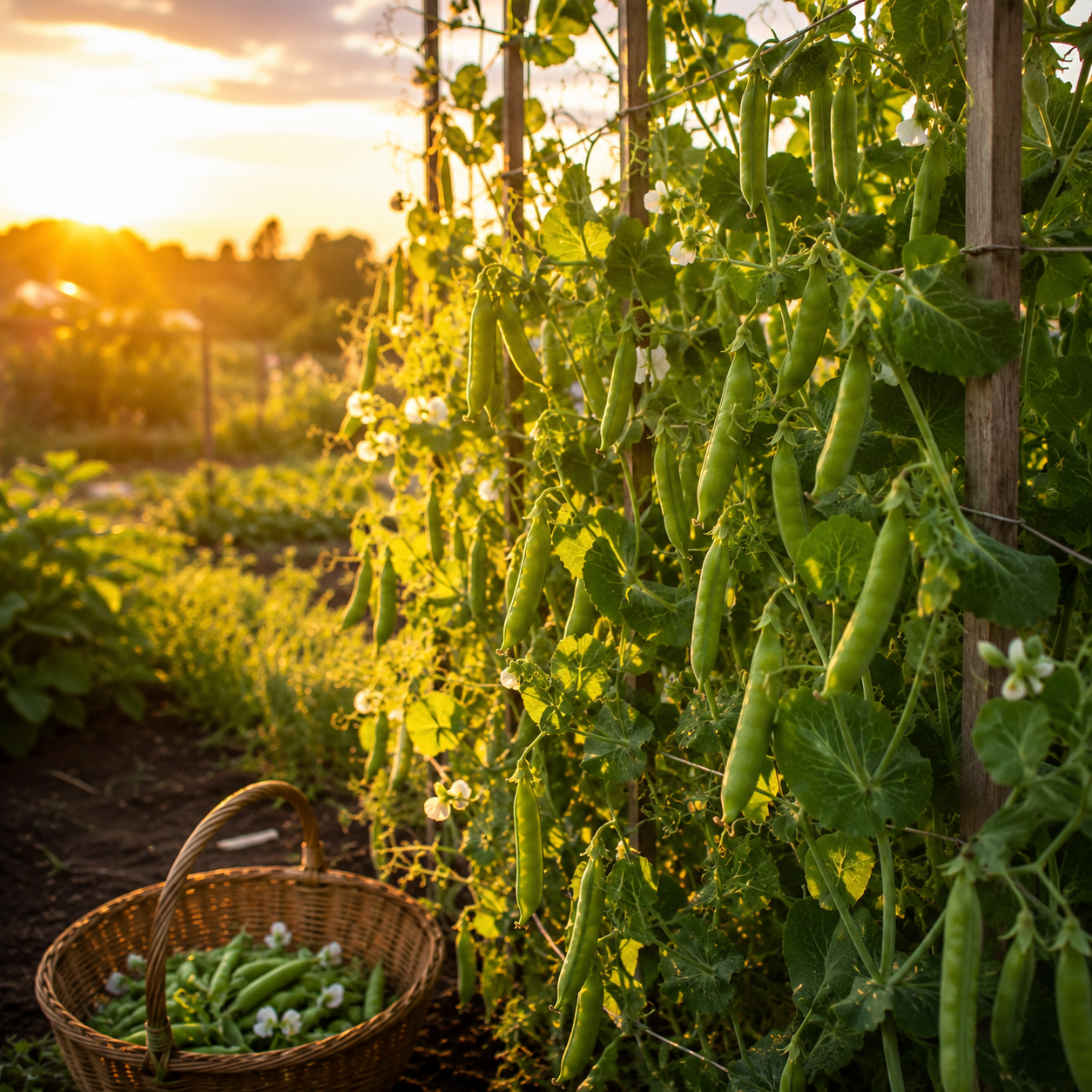Super Sugar Snap Pea 25+Seeds – Crisp Sweet Edible Pod Tall Productive Snap Peas