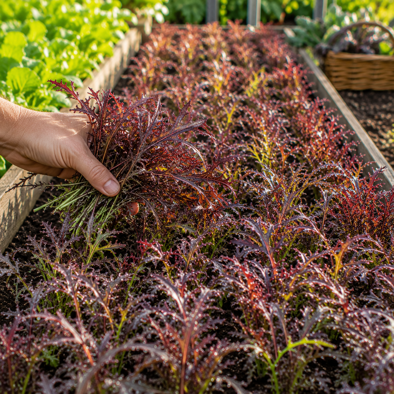 Mizuna Red Streaks Mustard 500+ Seeds – Heirloom Japanese Asian Greens