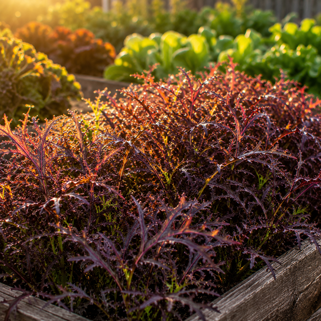 Mizuna Red Streaks Mustard 500+ Seeds – Heirloom Japanese Asian Greens