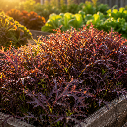 Mizuna Red Streaks Mustard 500+ Seeds – Heirloom Japanese Asian Greens