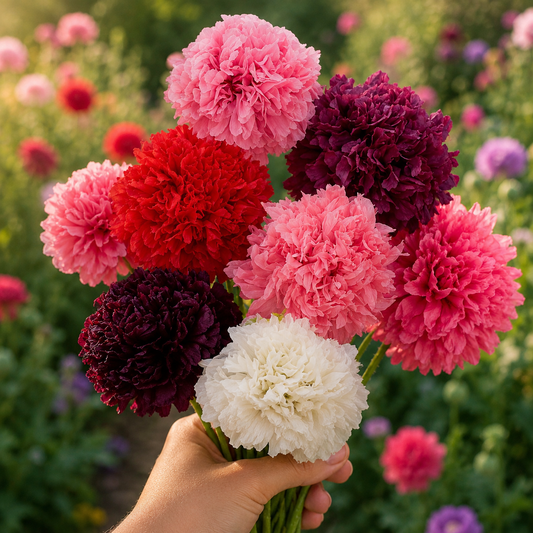 Double Mixed Poppy 250 Seeds – Colorful Double Poppies – Mixed Heirloom Flower Seeds – Cottage Garden Cut Flowers Sprouts and Petals