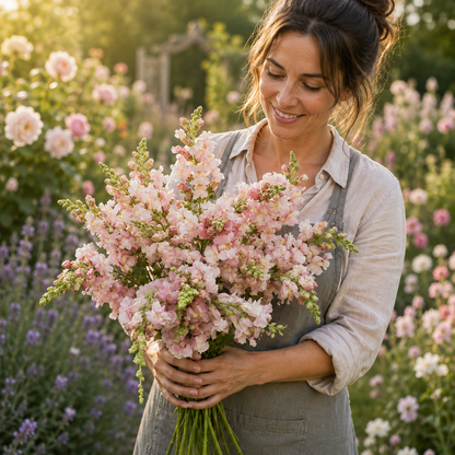 Appleblossom Snapdragon 100+Seeds – Pink & White Snapdragons – Cottage Garden Cut Flower Seeds