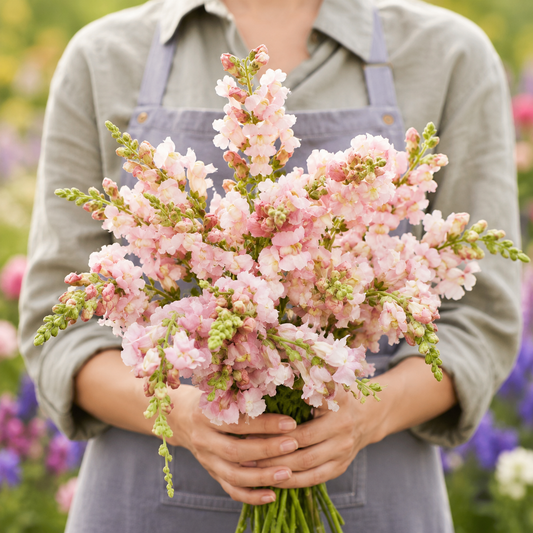 Appleblossom Snapdragon 100+Seeds – Pink & White Snapdragons – Cottage Garden Cut Flower Seeds