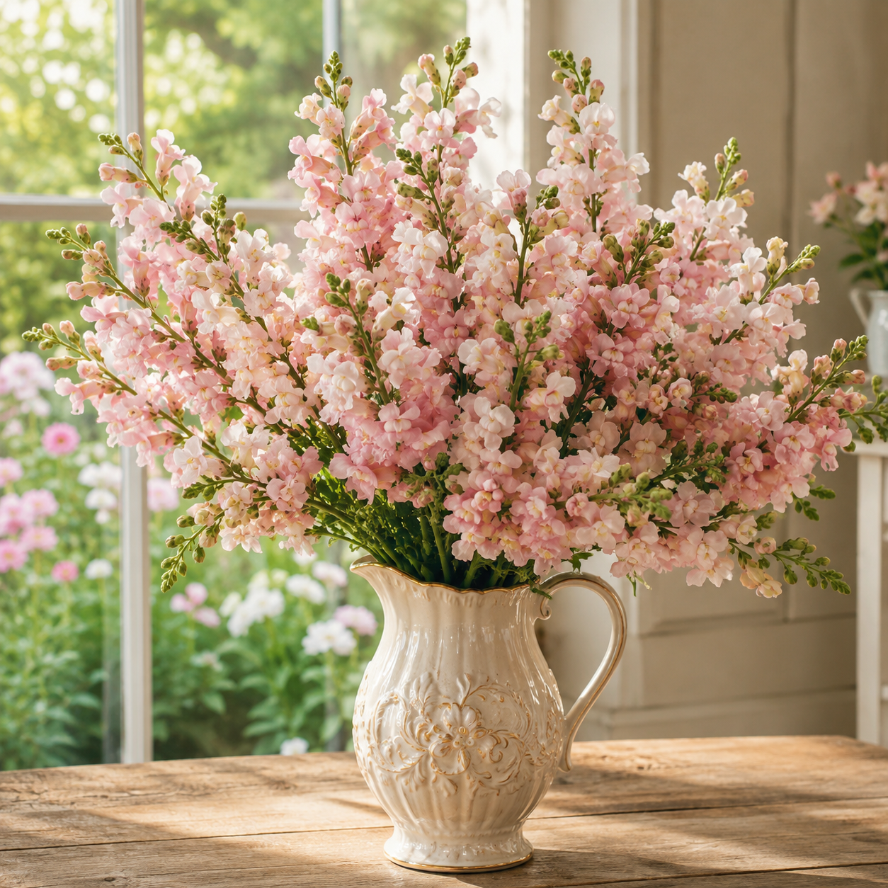 Appleblossom Snapdragon 100+Seeds – Pink & White Snapdragons – Cottage Garden Cut Flower Seeds