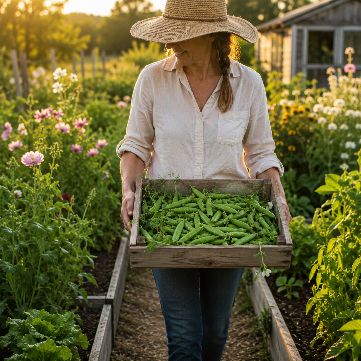 Perfection Dark Seeded Pea 25+ Seeds – Productive Sweet Heirloom Shelling Peas