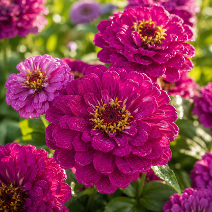 Purple Prince Zinnia 100+Seeds – Deep Purple Zinnias Large Double Blooms – Cut Flower & Cottage Garden