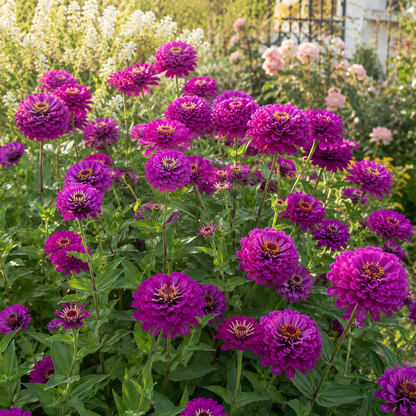 Purple Prince Zinnia 100+Seeds – Deep Purple Zinnias Large Double Blooms – Cut Flower & Cottage Garden