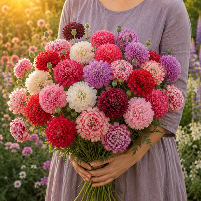 Poppy Peony Double Mixed 200+Seeds – Ruffled Double Poppies – Pink Red White Purple Blooms – Cottage & Cut Flower Garden Sprouts and Petals