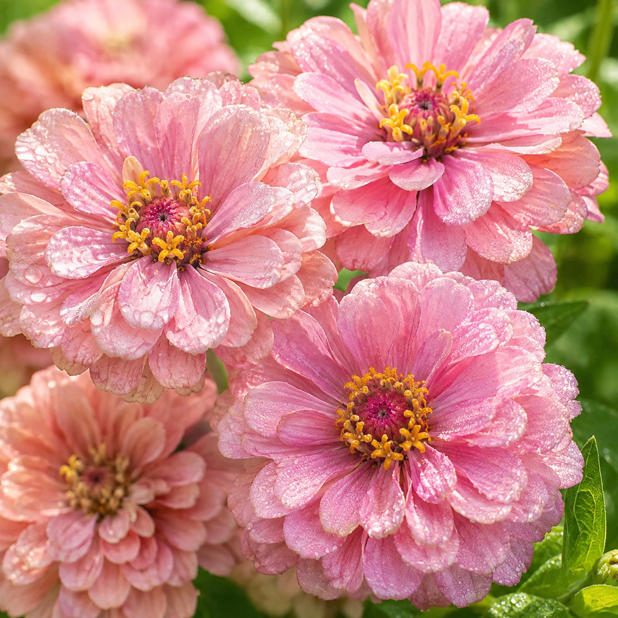 Miss Willmott Zinnia 50+Seeds – Soft Salmon Pink Double Flowers – Heirloom Cut Flower Seeds – Cottage Garden Zinnias Sprouts and Petals