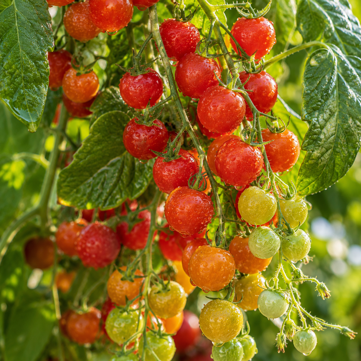 Sweet Million F1 Tomato 10+Seeds – High Yielding Sweet Red Cherry Tomatoes Sprouts and Petals
