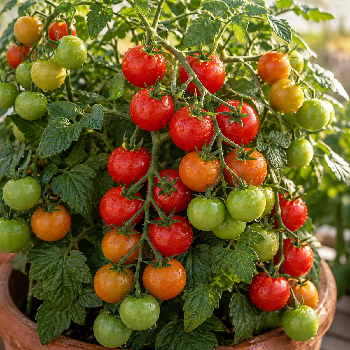 ittle Sicily F1 Tomato 10+Seeds – Compact Red Slicer Tomato – Dwarf Patio Container Tomato Sprouts and Petals