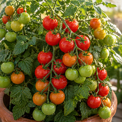 ittle Sicily F1 Tomato 10+Seeds – Compact Red Slicer Tomato – Dwarf Patio Container Tomato Sprouts and Petals