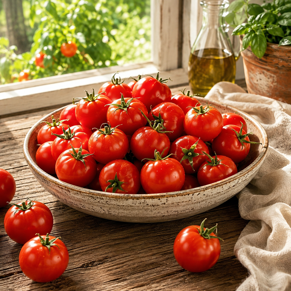 ittle Sicily F1 Tomato 10+Seeds – Compact Red Slicer Tomato – Dwarf Patio Container Tomato Sprouts and Petals