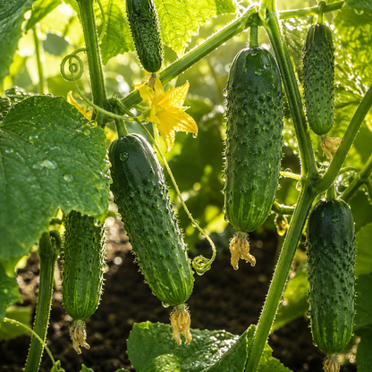 Parisian Gherkin F1 Cucumber 10+Seeds – Mini French Pickling Cucumbers – Crisp Sweet Cornichon – Compact Container Sprouts and Petals