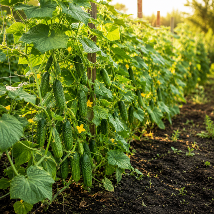 Calypso F1 Cucumber 25+Seeds – Disease Resistant Crisp High Yield Pickling Cucumber Sprouts and Petals