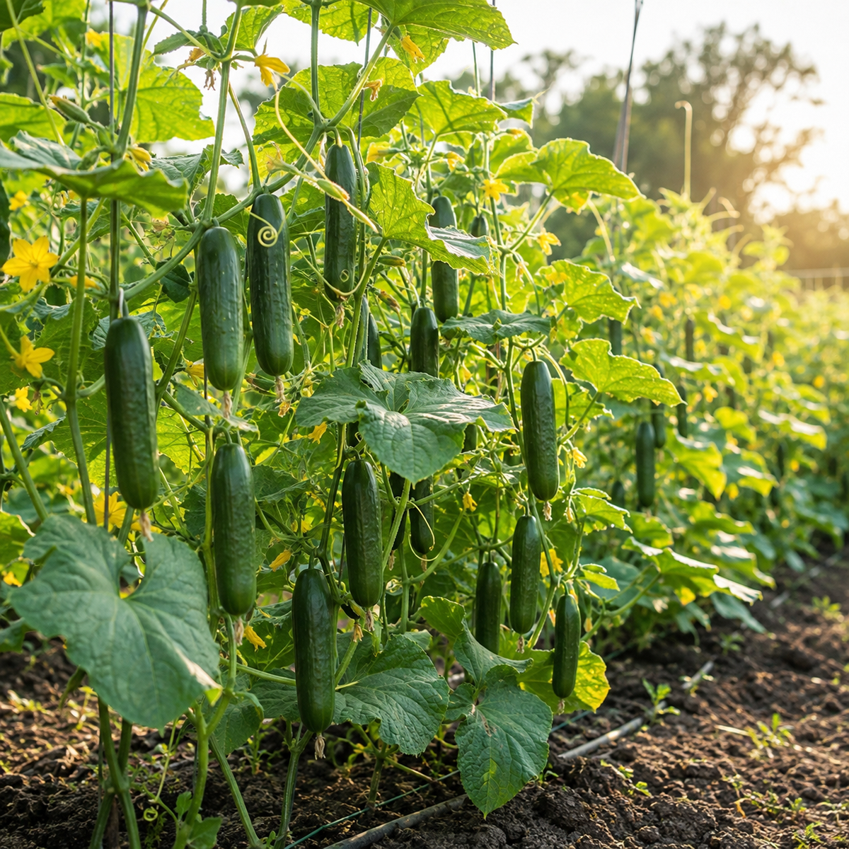 Manny F1 Cucumber 10+Seeds – Crisp Burpless Smooth Green Slicing Cucumber for Greenhouse Sprouts and Petals