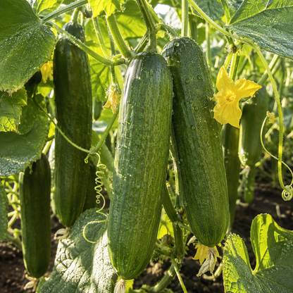 Manny F1 Cucumber 10+Seeds – Crisp Burpless Smooth Green Slicing Cucumber for Greenhouse Sprouts and Petals