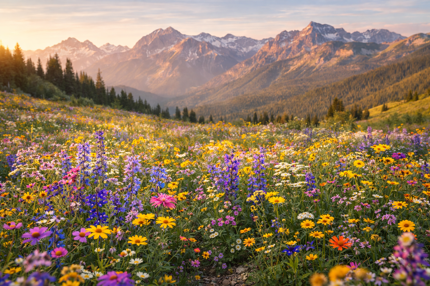 Rocky Mountain Wildflower Mix Seeds | High-Altitude Hardy Flower Blend | Pollinator Friendly Meadow Garden | Non-GMO Heirloom
