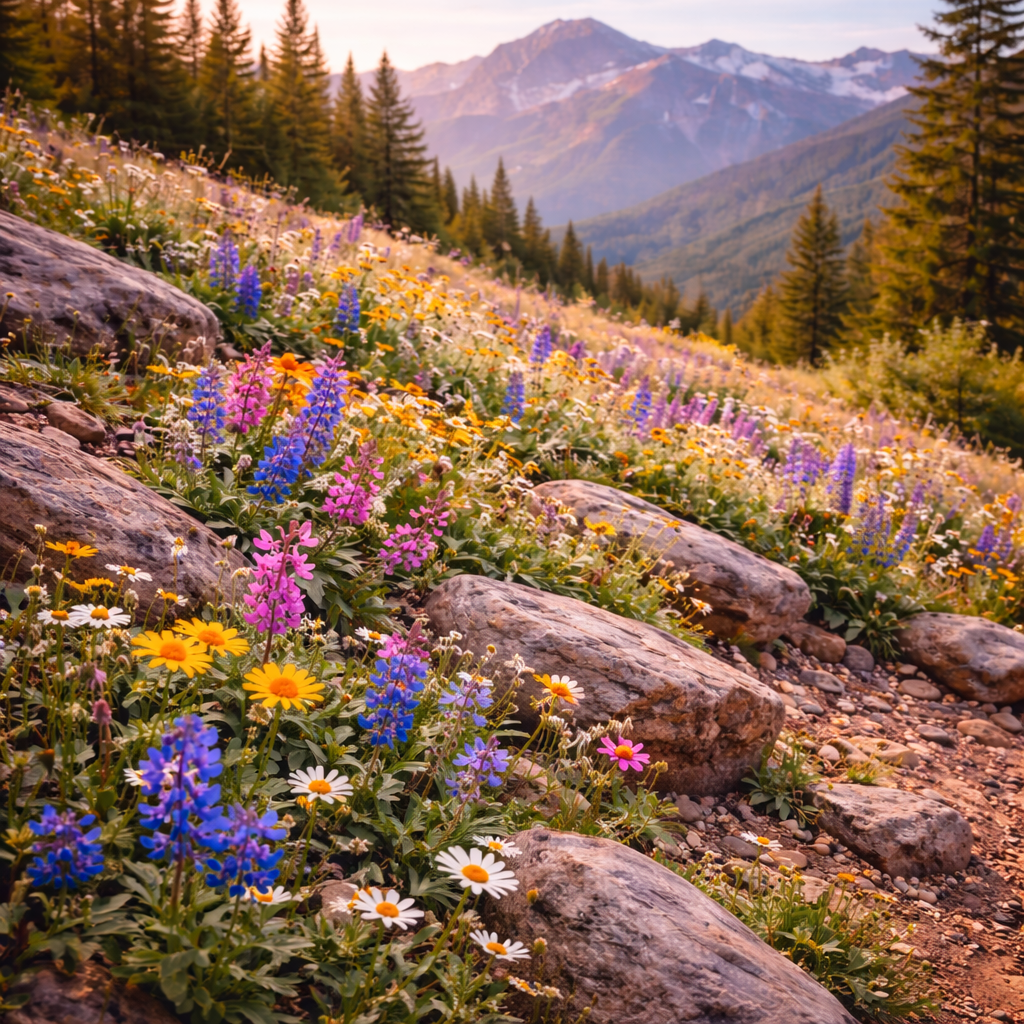 Rocky Mountain Wildflower Mix Seeds | High-Altitude Hardy Flower Blend | Pollinator Friendly Meadow Garden | Non-GMO Heirloom