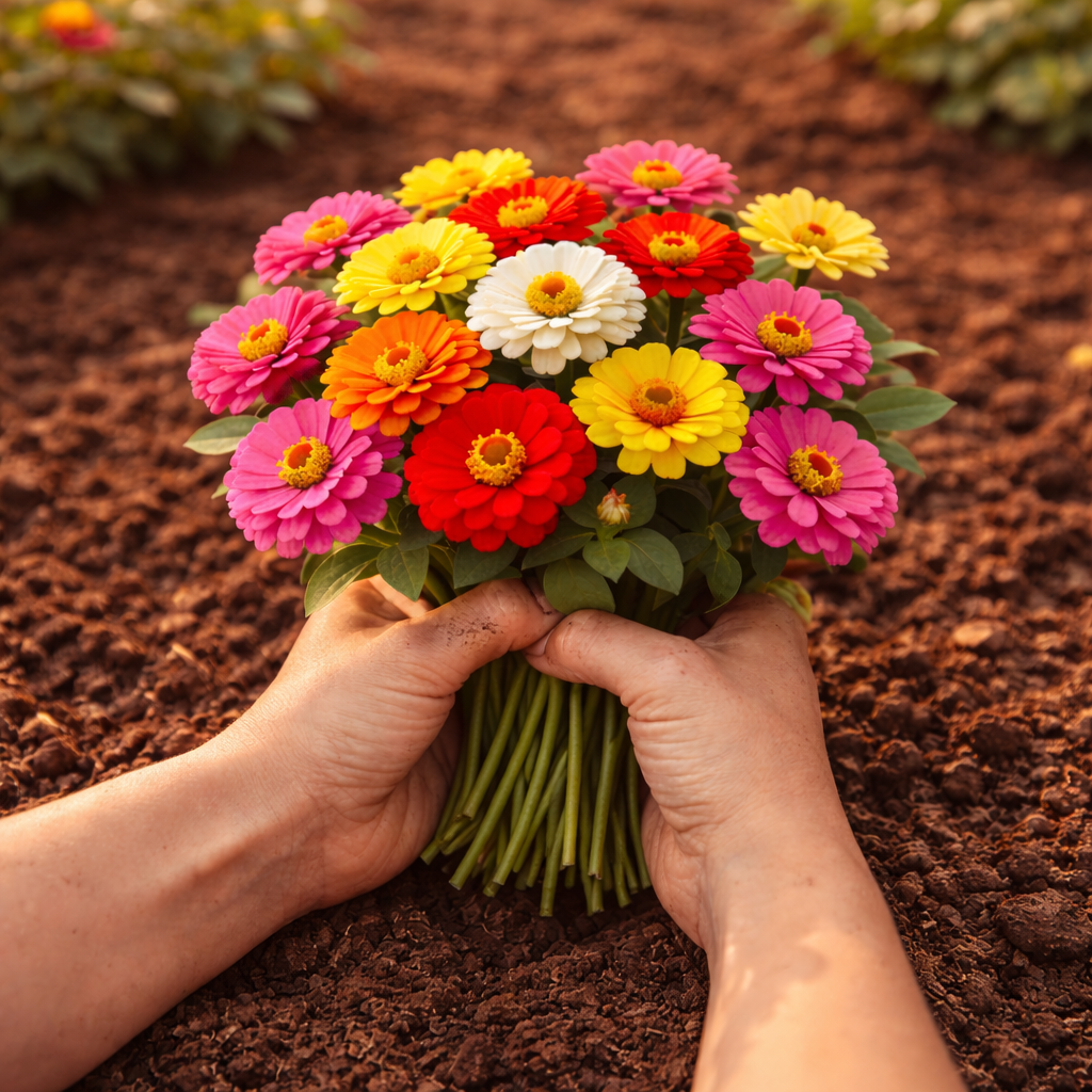 Thumbelina Mix Zinnia Seeds – Heirloom Dwarf Flower Garden Seeds | Pollinator Garden | Butterfly & Bee Friendly | Non-GMO