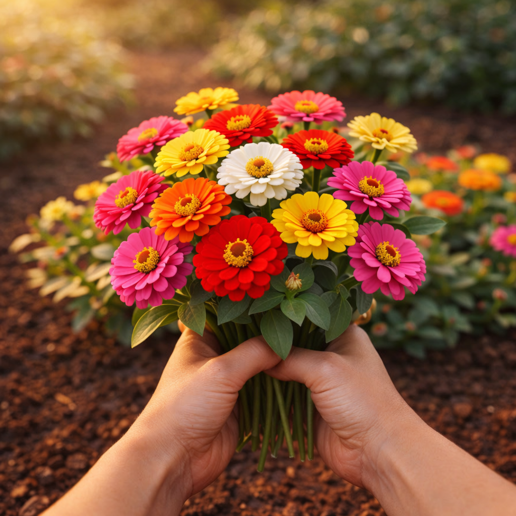 Thumbelina Mix Zinnia Seeds – Heirloom Dwarf Flower Garden Seeds | Pollinator Garden | Butterfly & Bee Friendly | Non-GMO