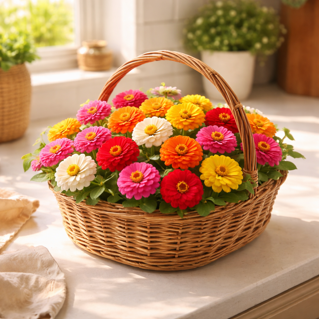 Thumbelina Mix Zinnia Seeds – Heirloom Dwarf Flower Garden Seeds | Pollinator Garden | Butterfly & Bee Friendly | Non-GMO