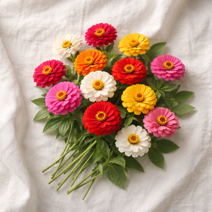 Thumbelina Mix Zinnia Seeds – Heirloom Dwarf Flower Garden Seeds | Pollinator Garden | Butterfly & Bee Friendly | Non-GMO