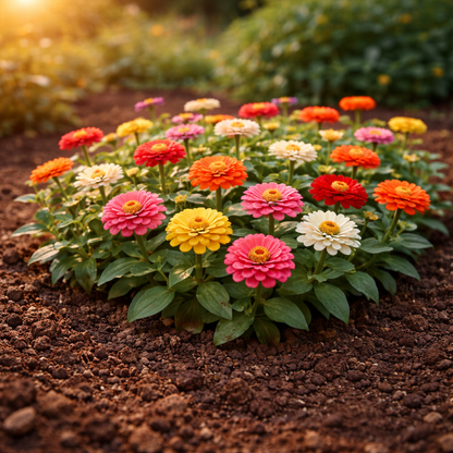 Thumbelina Mix Zinnia Seeds – Heirloom Dwarf Flower Garden Seeds | Pollinator Garden | Butterfly & Bee Friendly | Non-GMO