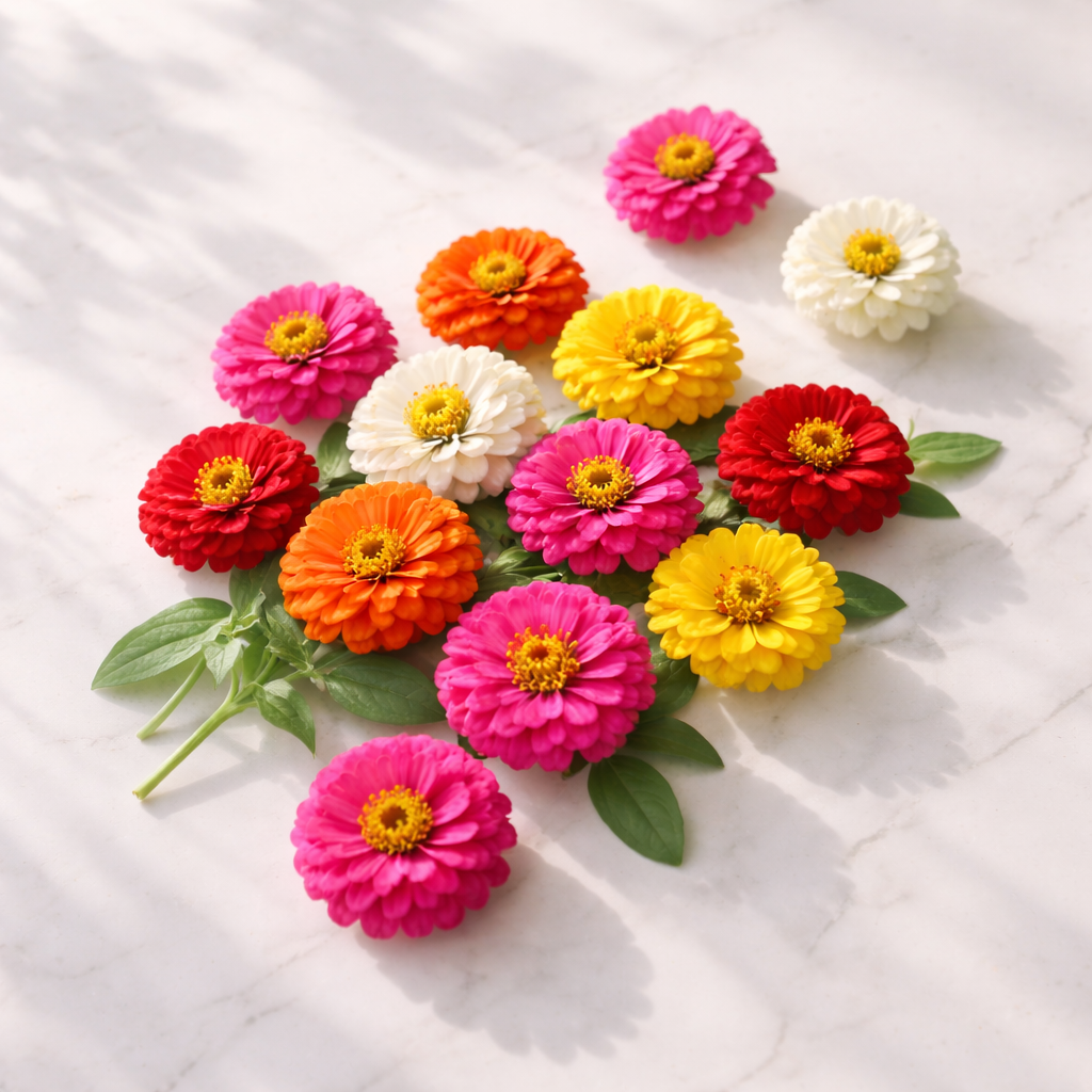 Thumbelina Mix Zinnia Seeds – Heirloom Dwarf Flower Garden Seeds | Pollinator Garden | Butterfly & Bee Friendly | Non-GMO