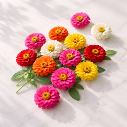 Thumbelina Mix Zinnia Seeds – Heirloom Dwarf Flower Garden Seeds | Pollinator Garden | Butterfly & Bee Friendly | Non-GMO